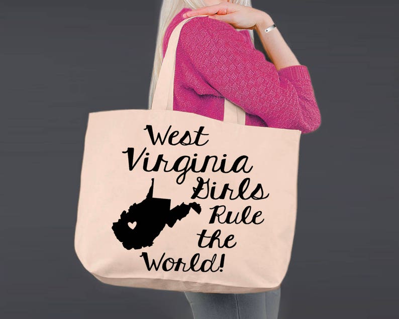 Shopping Tote Canvas Tote Gift Ideas Shopping Bag West Virginia Tote Bag Beach Tote Canvas Tote Bag Bridesmaid Tote