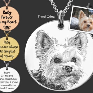 Personalized Pet Portrait Necklace |  Yorkshire Terrier Necklace | Yorkie Jewelry | Dog Memorial Gift | Birthday Personalized Gift For Her