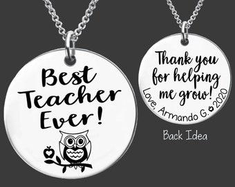 Teacher Gift | Teacher Appreciation Gift | Teacher Gifts | Gift for Teachers | Teacher Necklace | Best Teacher Ever