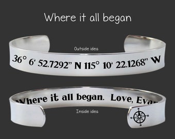 Location Bracelet | Latitude Bracelet | Longitude Bracelet | GPS Bracelet | GPS Coordinates Jewelry