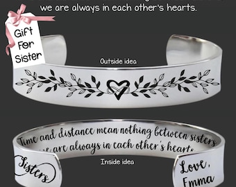 Sister Gift from Sister | Sister Gift | Sister Birthday Gift | Gift for Sister | Sister Personalized Gift | Sister Gifts | Time and Distance