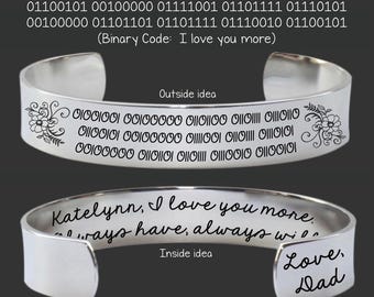 Binary Code: I Love You More | Daughter Gift from Dad | Daughter Birthday Gift | Daughter Gift | Daughter Personalized Gift | Daughter Gift