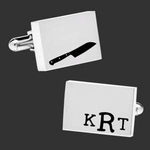 Chefs Knife Cufflinks | Chef Gift | Chef Gifts | Unique Gift for Chef | Foodie Mens Gift image 1