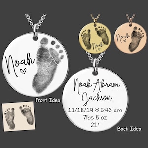 Baby Feet Necklace | Footprint Necklace | New Mom Gift | New Grandma Gift | First Mother&#39;s Day Gift | Mothers Day | Loss of Baby Gift