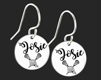 Personalized Lacrosse Earrings | Lacrosse Gift | Daughter Gift | Birthday Personalized Gift For Her | Personalized Gift