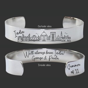India Skyline Bracelet | Girls Trip Gift | Exchange Student Gift | Going Away Gift | Moving Gift | Surprise Trip Gift | Anniversary Trip