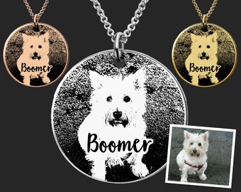 Personalized Pet Portrait Necklace |  West Highland Terrier Necklace | Westie Jewelry | Dog Memorial Gift | Birthday Gifts For Her
