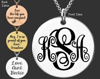 Monogram Necklace | Monogrammed Necklace | Monogram Jewelry | Bridesmaid  Gift | Daughter Gift | Sister Gift