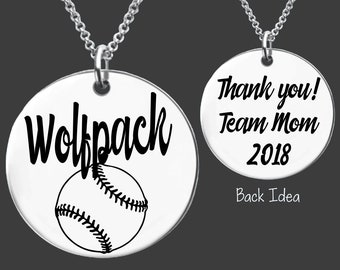 Team Mom Gift | Softball Mom | Softball Necklace | Softball  Gift | Sports Necklace | Softball Jewelry