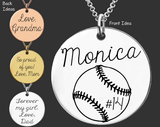 Baseball Necklace | Baseball Gifts | Sports Number Necklace | Sports Necklace | Baseball Jewelry | Baseball Daughter | Baseball Lover Gifts