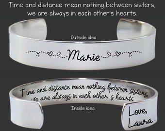 Sister Gift | Sister Gift From Sister | Sister Birthday Gift | Sister Bracelet | Time and Distance