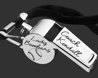 Softball Whistle | Softball Coach | Coach Gift | Gift for Coach | Coach Appreciation | Appreciation Gift | Engraved Coach Whistle