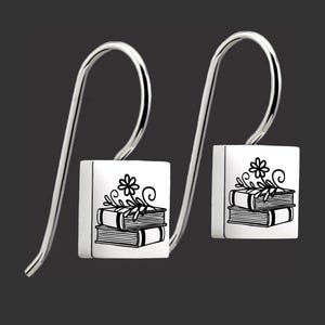 Boucles d&#39;oreilles minimalistes petit livre | Cadeau de bibliothécaire | Cadeau club de lecture | Cadeau lecteur | Cadeaux pour les amoureux des livres