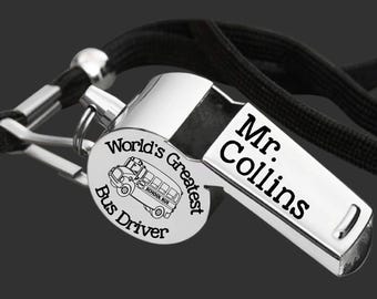 Bus Driver | Bus Driver Gift | Gift for Bus Driver | Bus Driver Appreciation | Personalized Whistle | Engraved Whistle | Back to School
