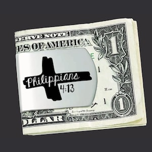 Philippians 4:13 Money Clip | Faith Gifts for Men | Pastor Gift | Preacher Gifts | Minister Gift | Chaplain Gift | Pastor Easter Gift