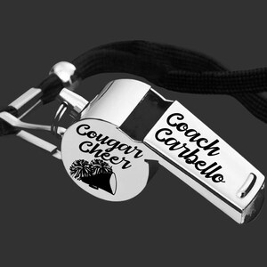 Cheer Coach Whistle | Coach Whistle | Coach Gift | Gift for Coach | Coach Appreciation | Personalized Whistle | Engraved Whistle