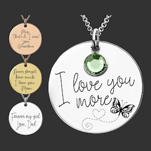 I Love You More Necklace | Daughter Birthday Gift | Granddaughter Birthday Gift | Daughter Personalized Gift | Wife Personalized Gift