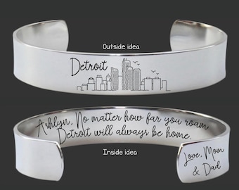 Detroit Skyline Bracelet | Girls Trip Gift | Exchange Student Gift | Going Away Gift | Moving Gift | Surprise Trip Gift | Anniversary Trip