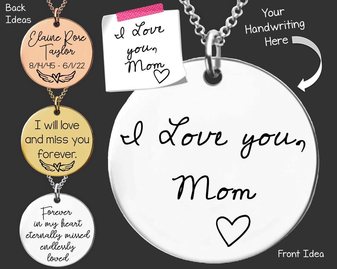 Handwriting Jewelry Handwriting Necklace Handwritten Christmas Gifts