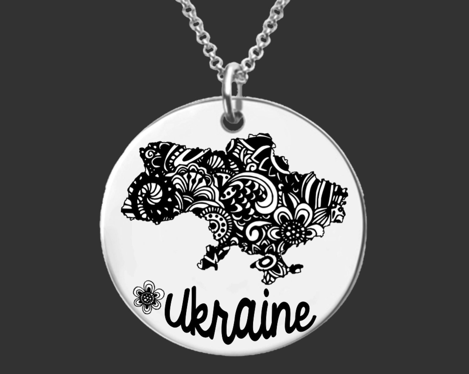 Ukraine Ukraine Necklace Bridesmaid Gifts Friend Gift Etsy