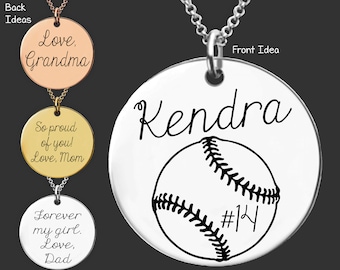 Softball Necklace | Softball Gifts | Sports Number Necklace | Softball Jewelry | Softball Daughter | Softball Lover Gifts