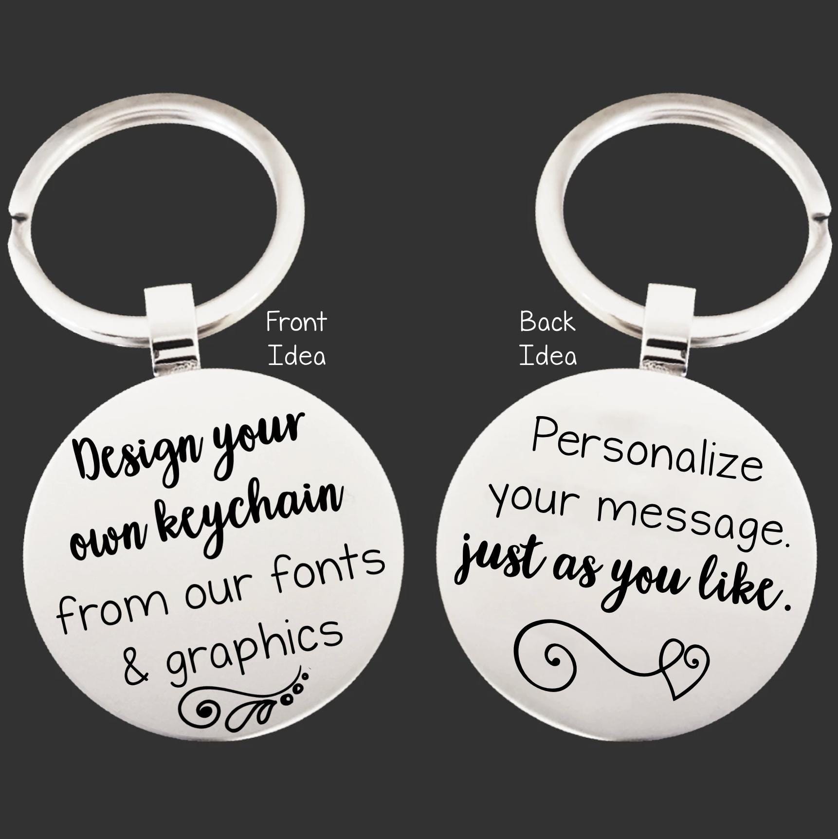 Design Your Own Keychain | Custom Keychain | Personalized Keychain | Personalized Gift for Men | Personalized Gift for Him | Custom Dad Gift