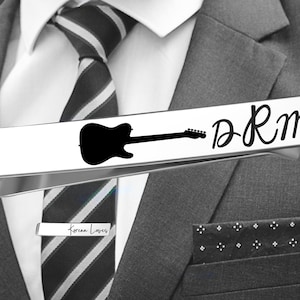 Tie Clip | Tie Bar | Mens  Gift | Fathers Day Gift | Dad Gift | Husband Gift | Boyfriend Gift | Music Gift | Guitar Tie Clip