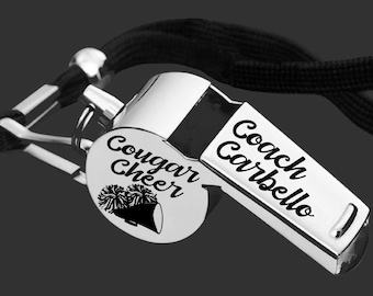 Cheer Coach Whistle | Coach Whistle | Coach Gift | Gift for Coach | Coach Appreciation | Personalized Whistle | Engraved Whistle