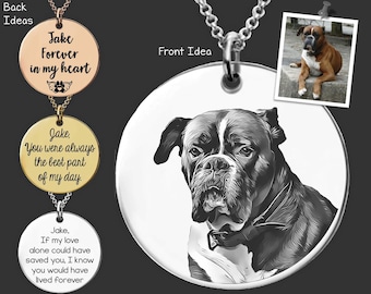 Boxer Dog Necklace | Dog Mom Birthday Gift | Dog Mom Gift Personalized | Dog Lover Gift | Dog Memorial Gift | Dog Portrait Necklace