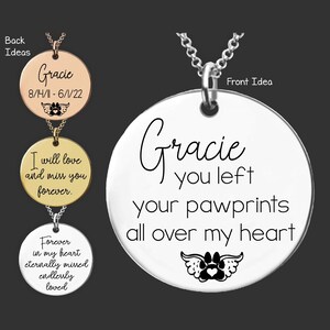 Your Pawprints Dog Memorial | Dog Memorial Gift | Loss of Dog Gift | Dog Memorial | Loss of Dog Sympathy Gift | Dog Memorial Necklace