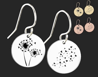 Brincos de Dente-de-Leão | Presente de Aniversário para Filha | Presente de Aniversário para Neta | Presente Personalizado para Filha | Presente Personalizado para Neta
