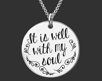 Inspirational | Christian Gifts | Faith Gifts | Gift for a Friend | It is well with my soul | Necklace Birthday Gifts For Her |