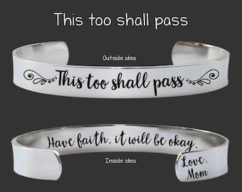 Encouragement Gift | Coping Gift | Inspirational Jewelry | Friend Gift | Survivor Gift | Daughter Gift | This too shall pass