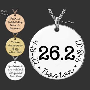 Marathon Necklace | Marathon Runner Gift | Marathon Gift | Marathon Jewelry | Half Marathon Gift | 26.2 Necklace