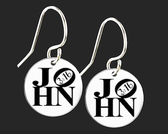 John 3:16 Earrings | Christian Jewelry | Christian Personalized Gift | Birthday Personalized Gift For Her | Personalized Gift