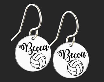 Personalized Volleyball Earrings | Volleyball Gift | Daughter Gift | Birthday Personalized Gift For Her | Personalized Gift