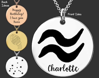 Aquarius Zodiac Necklace | Aquarius Zodiac Jewelry | Aquarius Zodiac Sign | Astrology Necklace | Personalized Gift | Birthday Gifts For Her