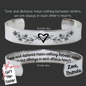 Sister Gifts | Sister Gift | Sister Birthday Gift | Gift for Sister | Sister Personalized Gift | Sister Gift from Sister | Time and Distance