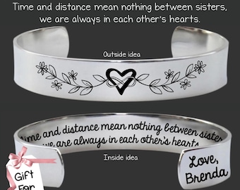 Sister Gifts | Sister Gift | Sister Birthday Gift | Gift for Sister | Sister Personalized Gift | Sister Gift from Sister | Time and Distance