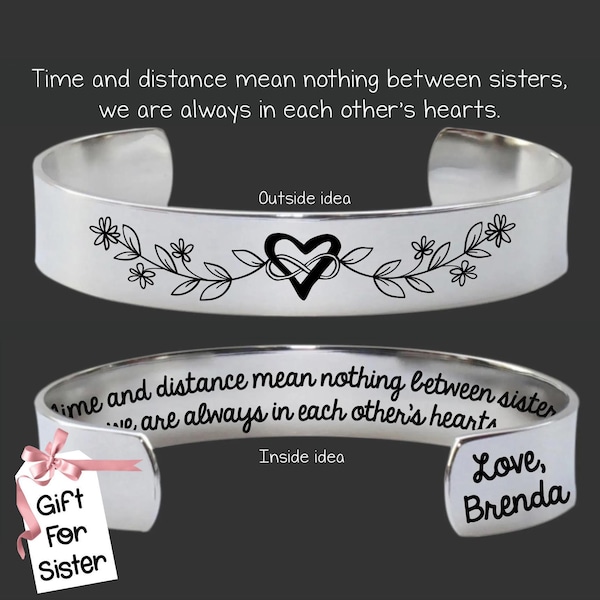 Sister Gifts | Sister Gift | Sister Birthday Gift | Gift for Sister | Sister Personalized Gift | Sister Gift from Sister | Time and Distance