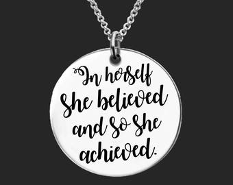 Graduation | Graduation Gift | College Graduation | Class of 2024 | High School Grad | She believed Necklace | Birthday Gifts For Her