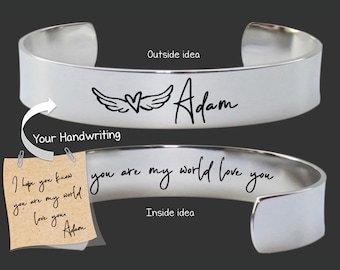 Handwriting Jewelry | 1/2" Handwriting Bracelet | Design Your Own Bracelet | Handwriting Gift | Personalized Gift | Birthday Gifts For Her