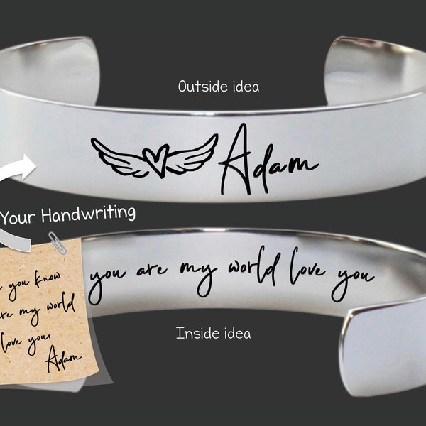 Handwriting Jewelry | 1/2" Handwriting Bracelet | Design Your Own Bracelet | Handwriting Gift | Personalized Gift | Birthday Gifts For Her