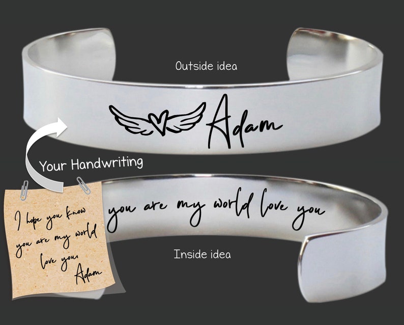 Handwriting Jewelry 1/2 Handwriting Bracelet Design - Etsy