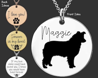 Border Collie Necklace | Dog Mom Birthday Gift | Dog Mom Gifts | Dog Mom Gift Personalized | Dog Memorial Gift | Dog Lover Gift Women