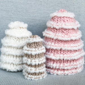 KNITTING PATTERN: Knit Snow Trees Tree Knitting Pattern DIY Christmas Decor Christmas Tree Faux Fur image 1