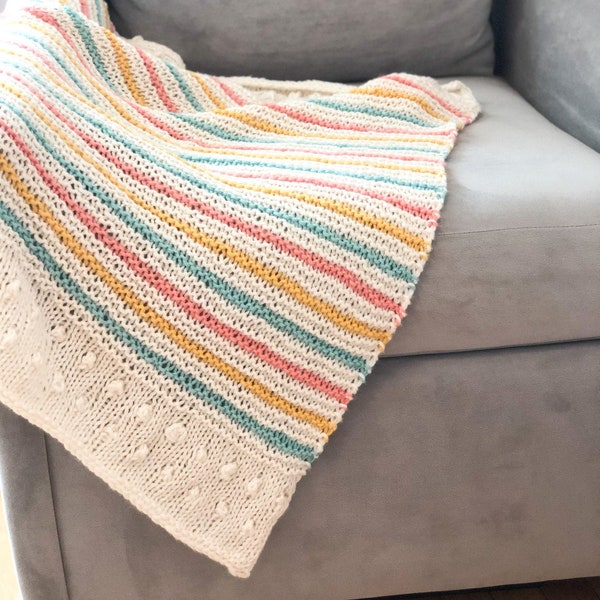 KNITTING PATTERN: Summer Throwback Baby Blanket Knitting Pattern