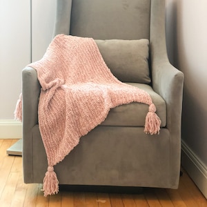 KNITTING PATTERN: Woolflower Velvet Knit Blanket | Velvet Yarn Blanket Knitting Pattern | Baby | Lapghan | Throw | Quick, Easy
