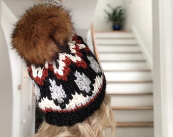 KNITTING PATTERN: Glimmer Beanie Knitting Pattern | Fair Isle Hat Knitting Pattern | Newborn, Baby, Toddler, Child, Adult Sizes