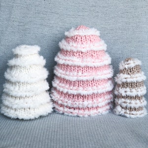 KNITTING PATTERN: Knit Snow Trees Tree Knitting Pattern DIY Christmas Decor Christmas Tree Faux Fur image 5